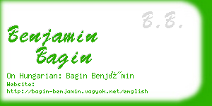 benjamin bagin business card